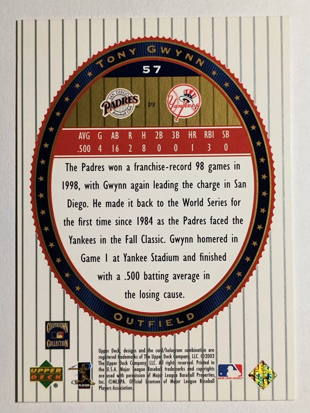 2002 Upper Deck World Series Heroes #57 Tony Gwynn