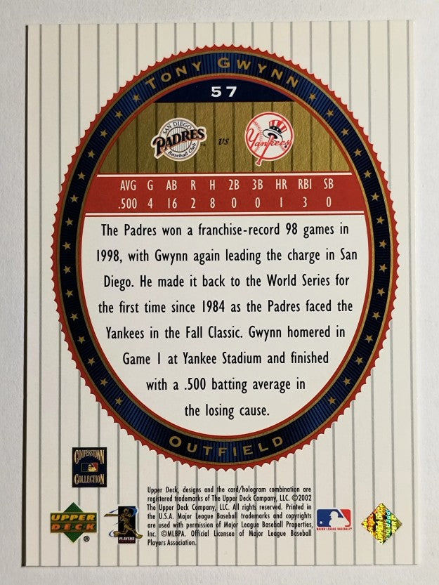 2002 Upper Deck World Series Heroes #57 Tony Gwynn