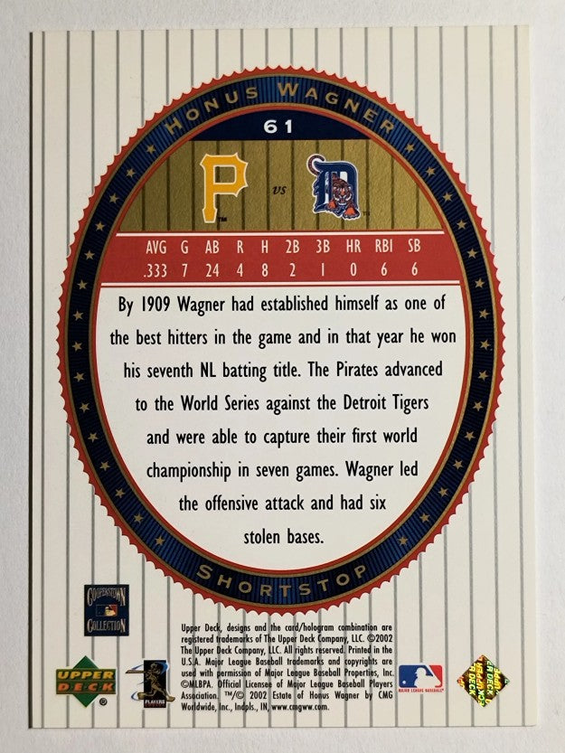 2002 Upper Deck World Series Heroes #61 Honus Wagner