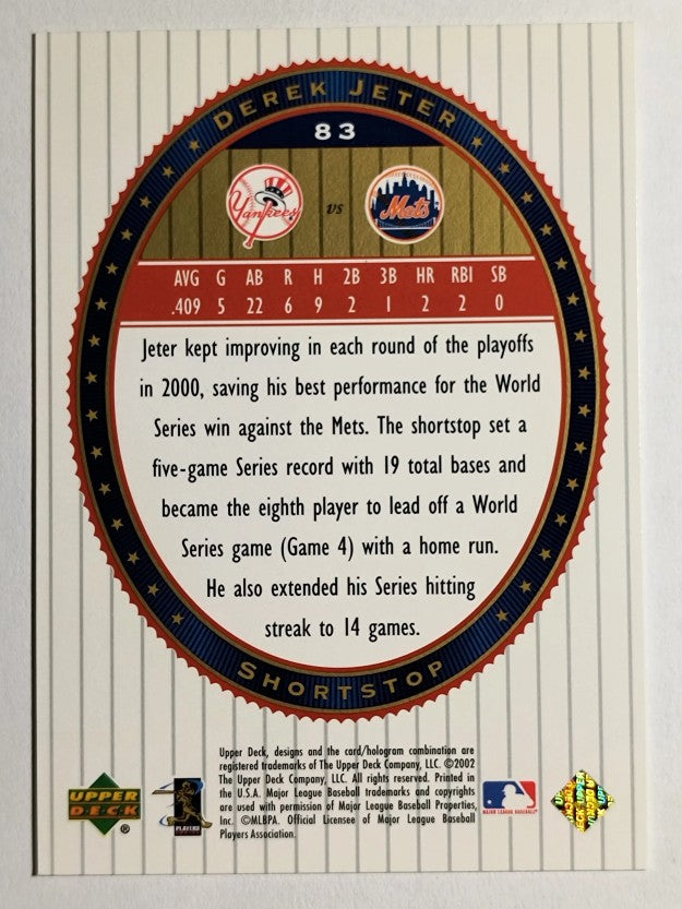 2002 Upper Deck World Series Heroes #83 Derek Jeter