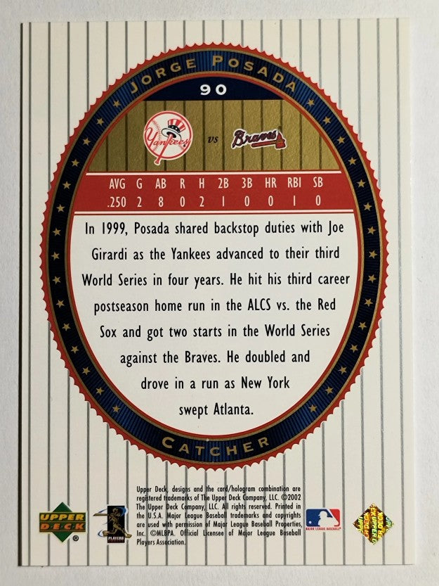 2002 Upper Deck World Series Heroes #90 Jorge Posada