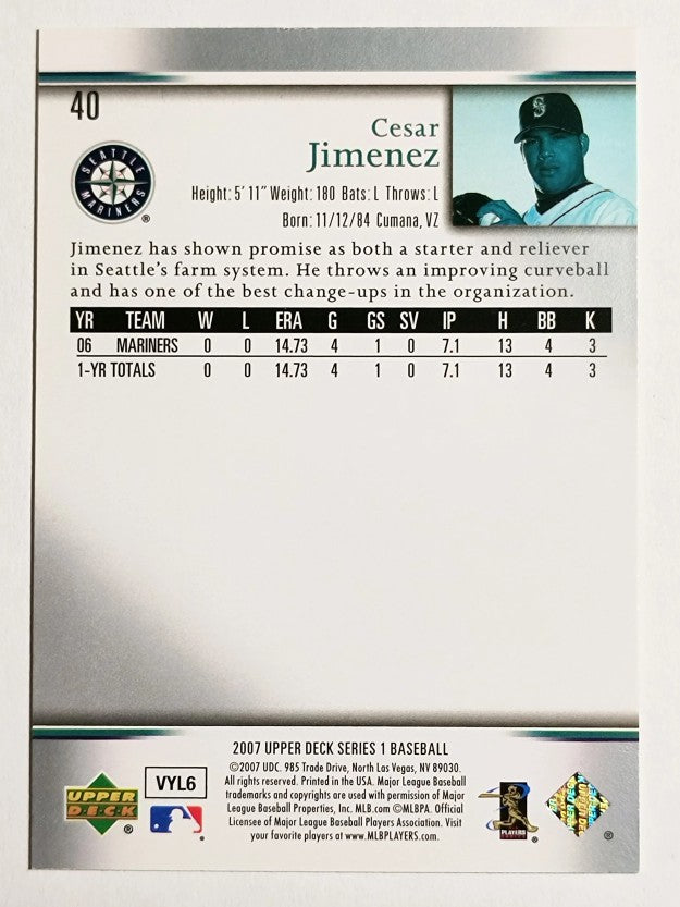 2007 Upper Deck #40 Cesar Jimenez RC