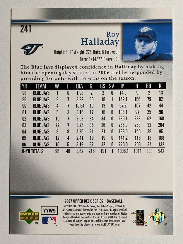2007 Upper Deck #241 Roy Halladay