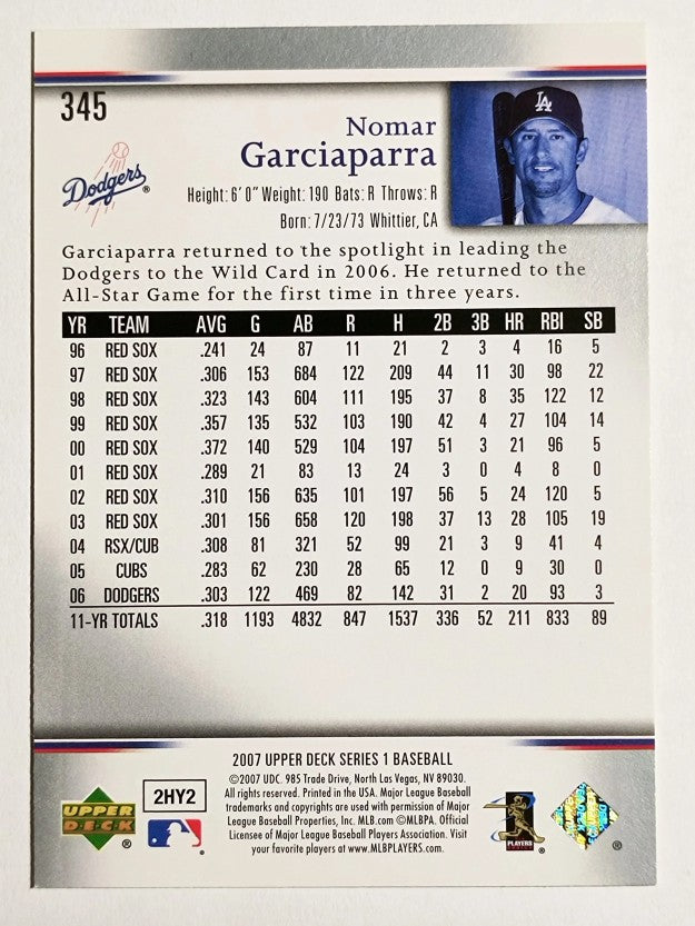 2007 Upper Deck #345 Nomar Garciaparra