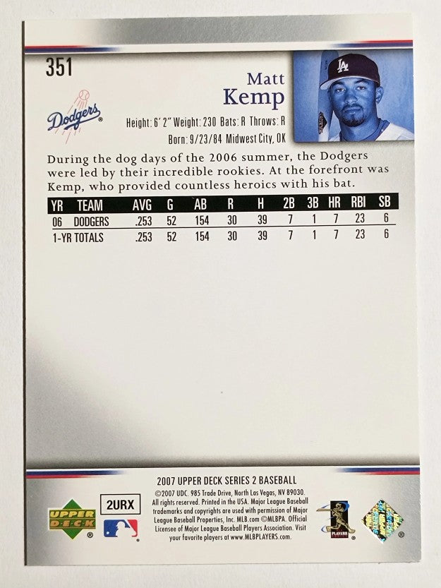 2007 Upper Deck #351 Matt Kemp