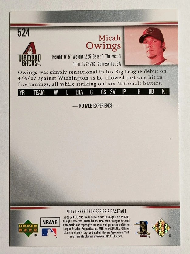 2007 Upper Deck #524 Micah Owings
