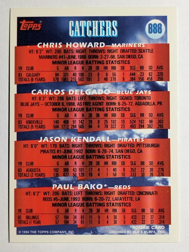 1994 Topps #686 Carlos Delgado