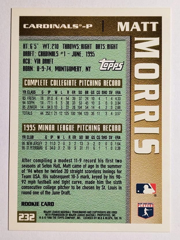 1996 Topps #232 Matt Morris RC