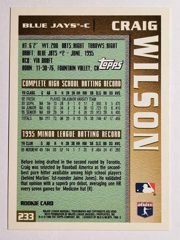 1996 Topps #233 Craig Wilson RC