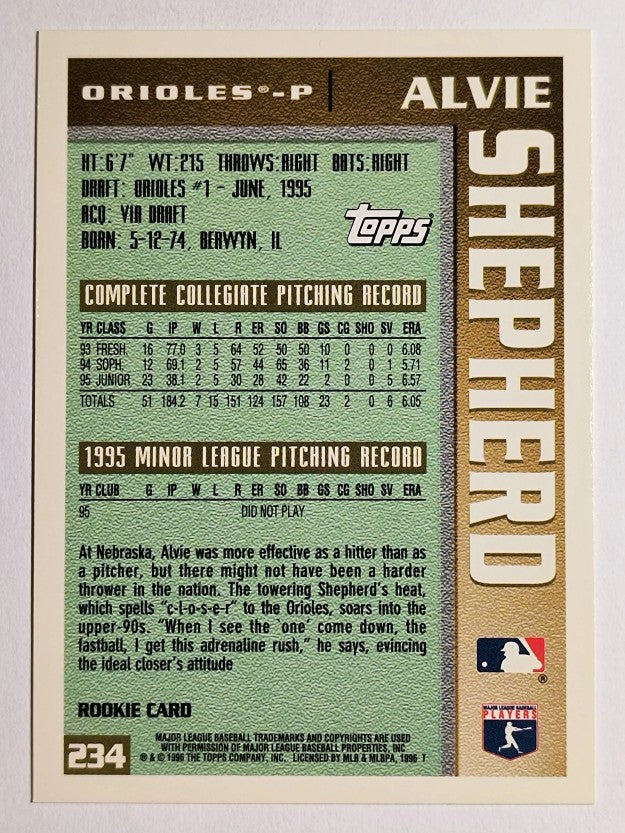 1996 Topps #234 Alvie Shepherd RC