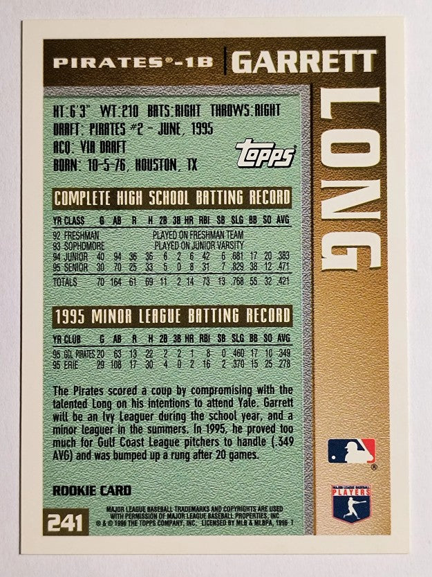 1996 Topps #241 Garrett Long