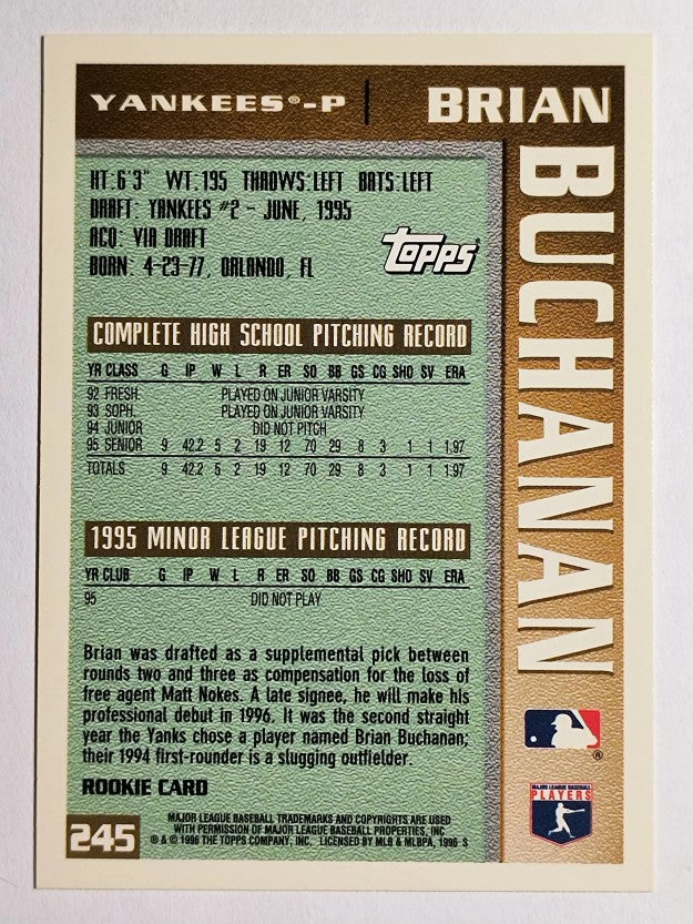 1996 Topps #245 Brian Buchanan RC