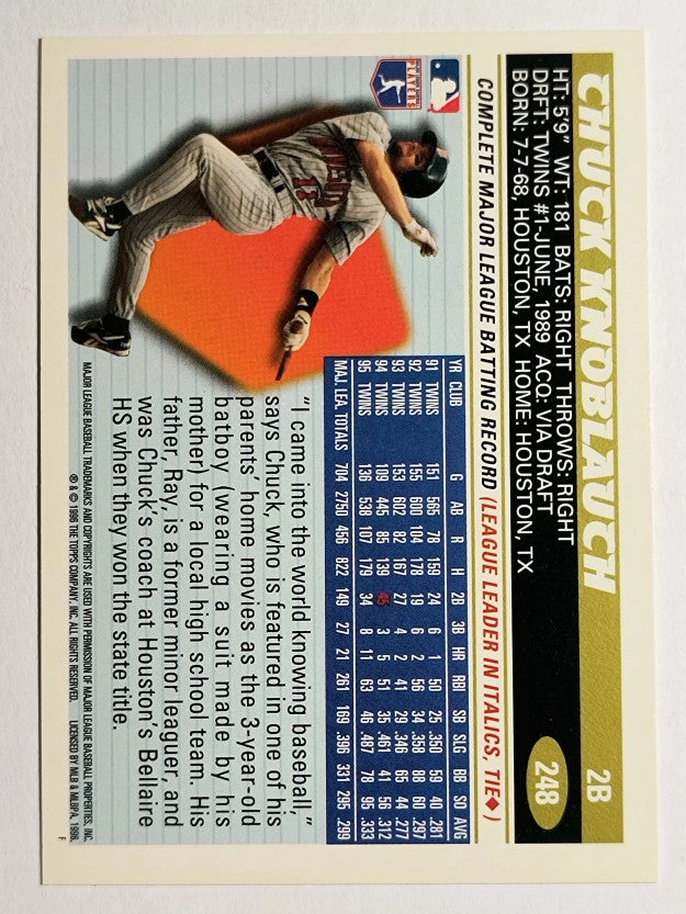 1996 Topps #248 Chuck Knoblauch
