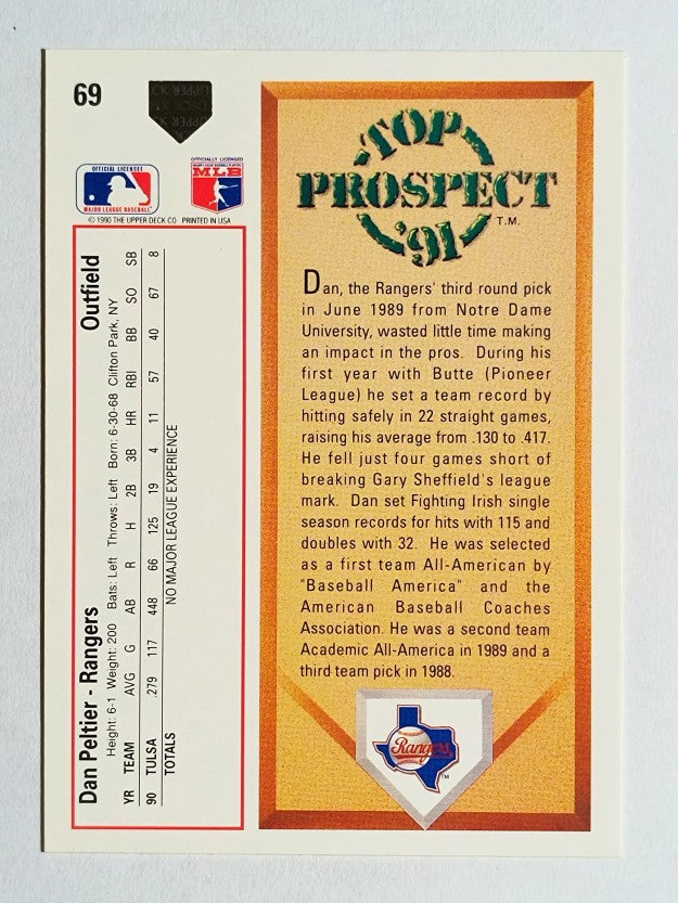 1991 Upper Deck #69 Dan Peltier RC