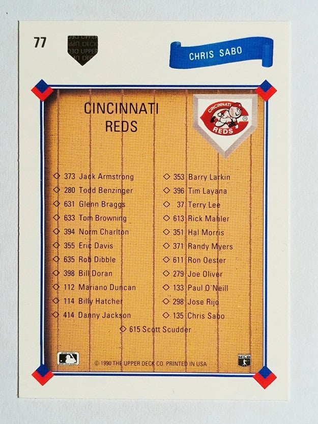 1991 Upper Deck #77 Chris Sabo TC