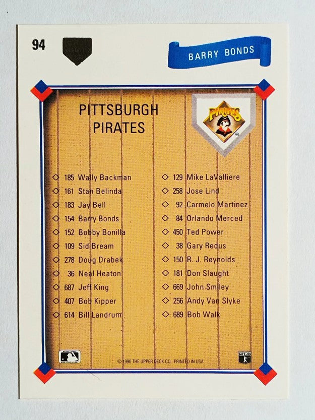 1991 Upper Deck #94 Barry Bonds TC