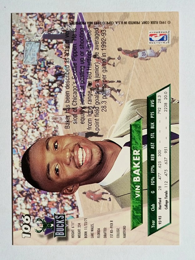1993-94 Ultra #106 Vin Baker RC