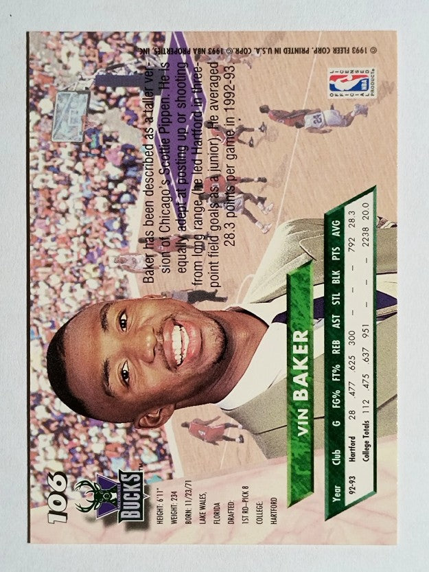1993-94 Ultra #106 Vin Baker RC