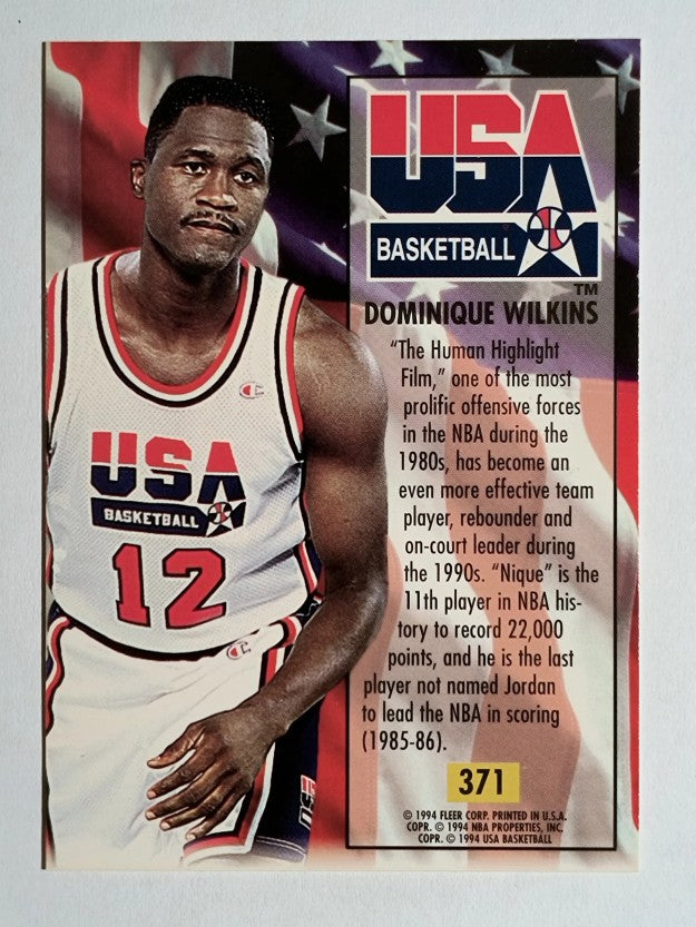 1993-94 Ultra #371 Dominique Wilkins USA