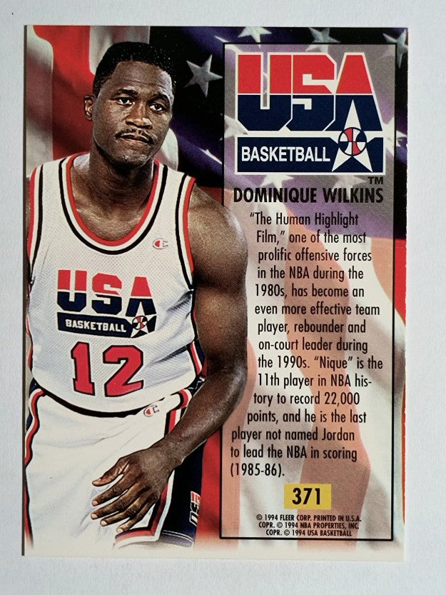 1993-94 Ultra #371 Dominique Wilkins USA