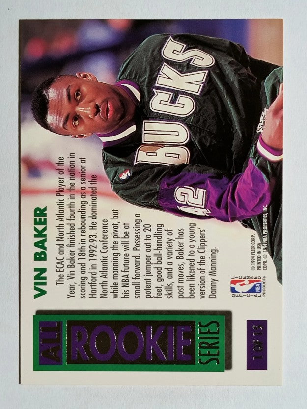 1993-94 Ultra All-Rookie Series #1 Vin Baker