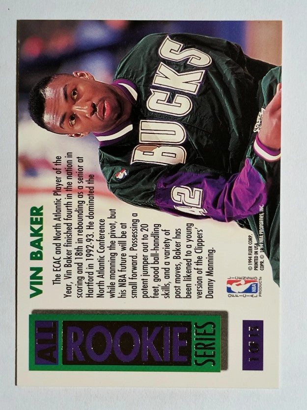 1993-94 Ultra All-Rookie Series #1 Vin Baker (NM)