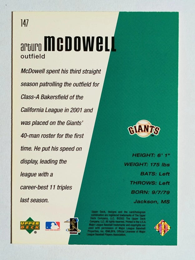 2002 Upper Deck Diamond Connection #147 Arturo McDowell DC (NM)
