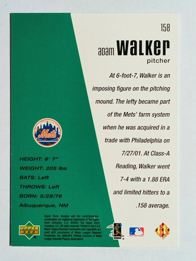 2002 Upper Deck Diamond Connection #158 Adam Walker DC RC (NM)