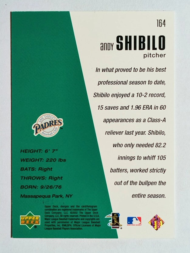 2002 Upper Deck Diamond Connection #164 Andy Shibilo DC RC