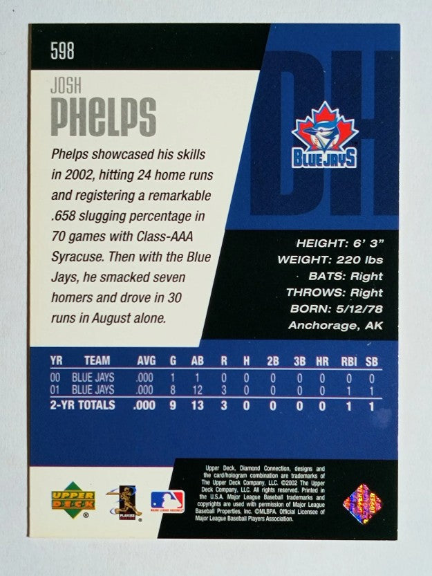 2002 Upper Deck Diamond Connection #598 Josh Phelps