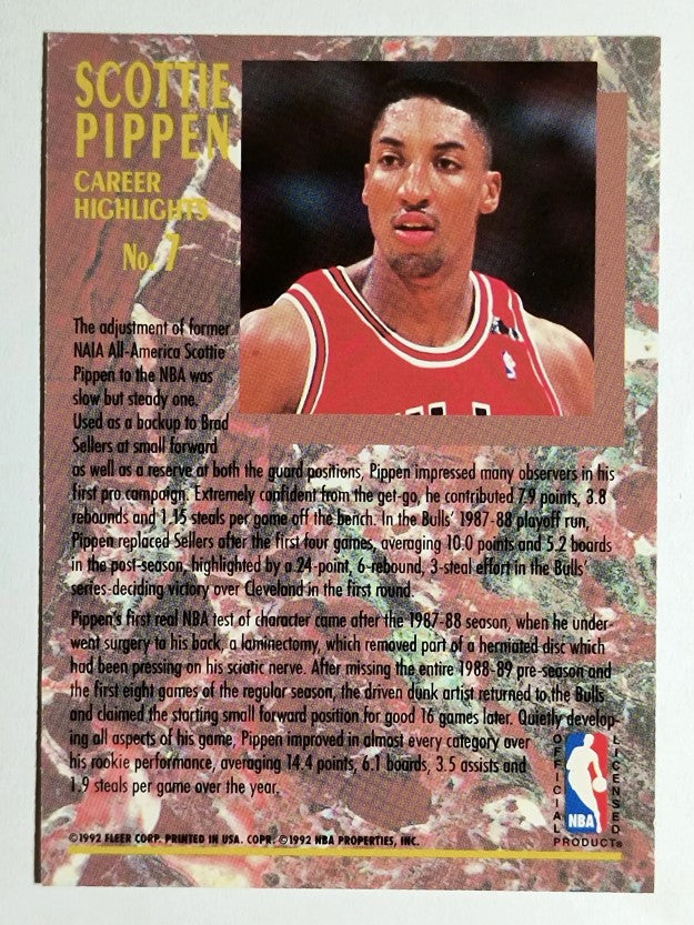 1992-93 Ultra Scottie Pippen #7 Scottie Pippen