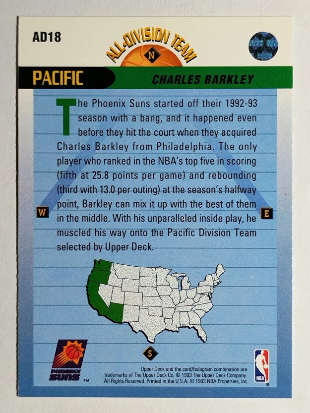 1992-93 Upper Deck All-Division #AD18 Charles Barkley