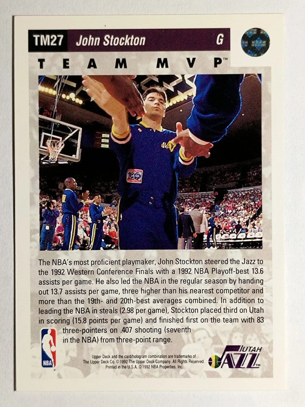 1992-93 Upper Deck Team MVPs #TM27 John Stockton