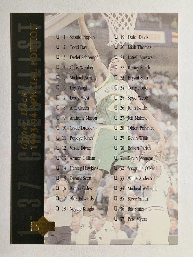1993-94 Upper Deck SE #178 Checklist 1