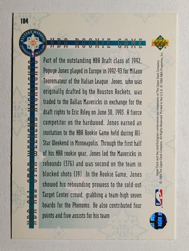 1993-94 Upper Deck SE #184 Popeye Jones ASW