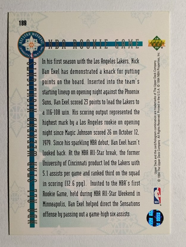 1993-94 Upper Deck SE #189 Nick Van Exel ASW (NM)