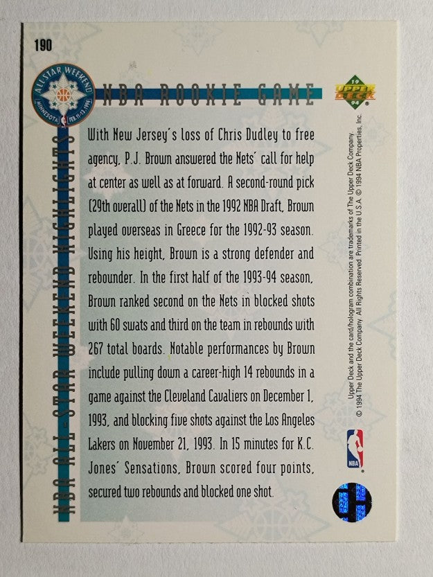 1993-94 Upper Deck SE #190 P.J.Brown ASW