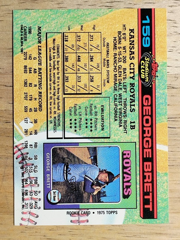 1991 Stadium Club #159 George Brett