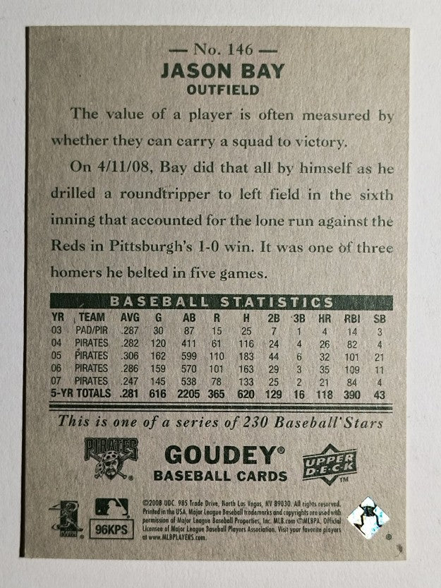 2008 Upper Deck Goudey #146 Jason Bay