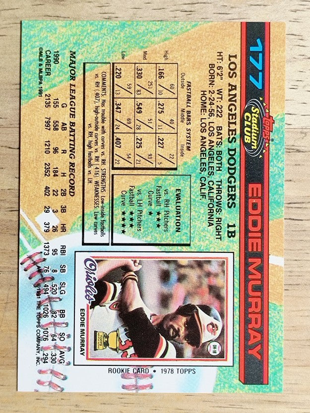 1991 Stadium Club #177 Eddie Murray