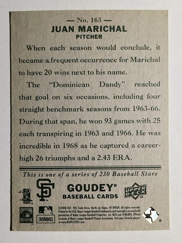 2008 Upper Deck Goudey #163 Juan Marichal