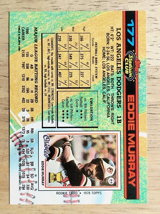 1991 Stadium Club #177 Eddie Murray