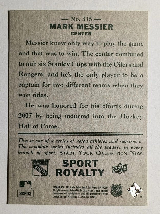 2008 Upper Deck Goudey #315 Mark Messier SR SP
