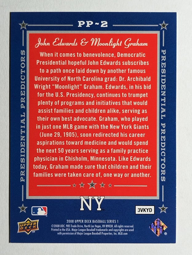 2008 Upper Deck Presidential Predictors #PP2 John Edwards
