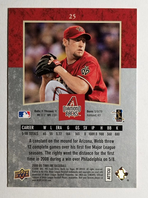 2008 Upper Deck Timeline #25 Brandon Webb