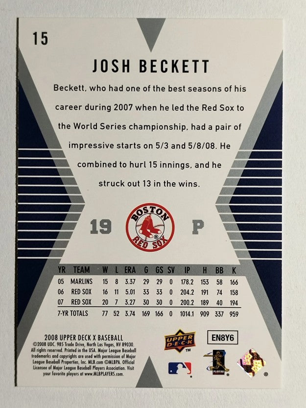 2008 Upper Deck X #15 Josh Beckett