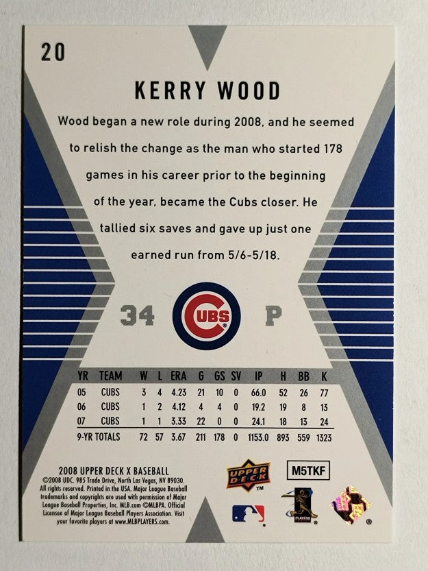2008 Upper Deck X #20 Kerry Wood