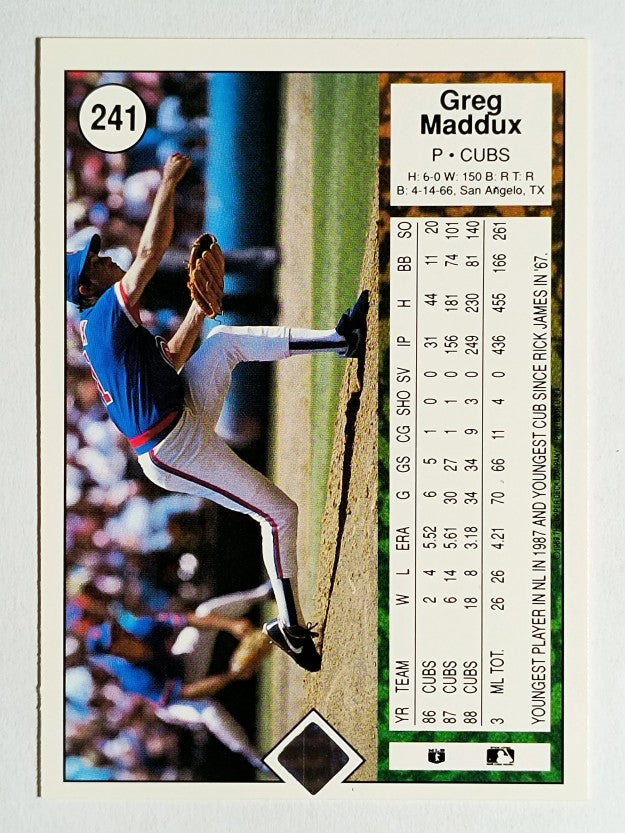 1989 Upper Deck #241 Greg Maddux (EXMT)