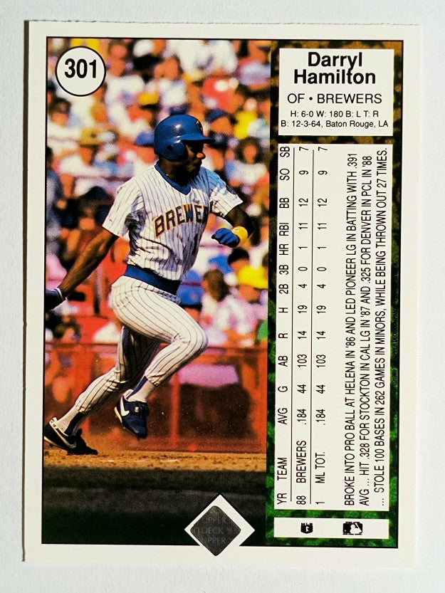 1989 Upper Deck #301 Darryl Hamilton RC