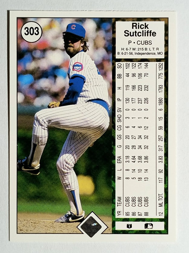 1989 Upper Deck #303 Rick Sutcliffe